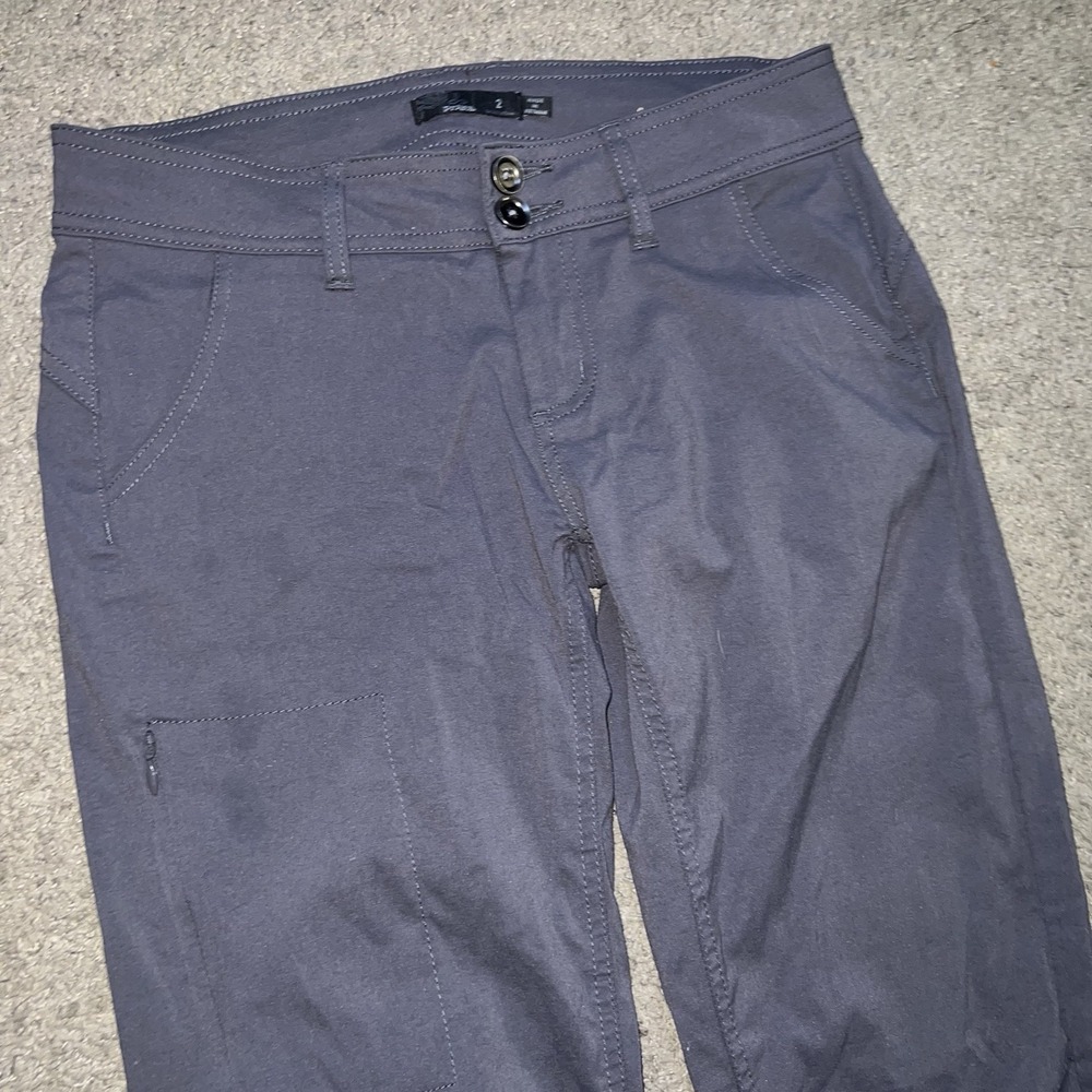 PrAna Halle Pants Size 2 Womens Gray Roll Up Nylon Blend Stretch Outdoor Hiking